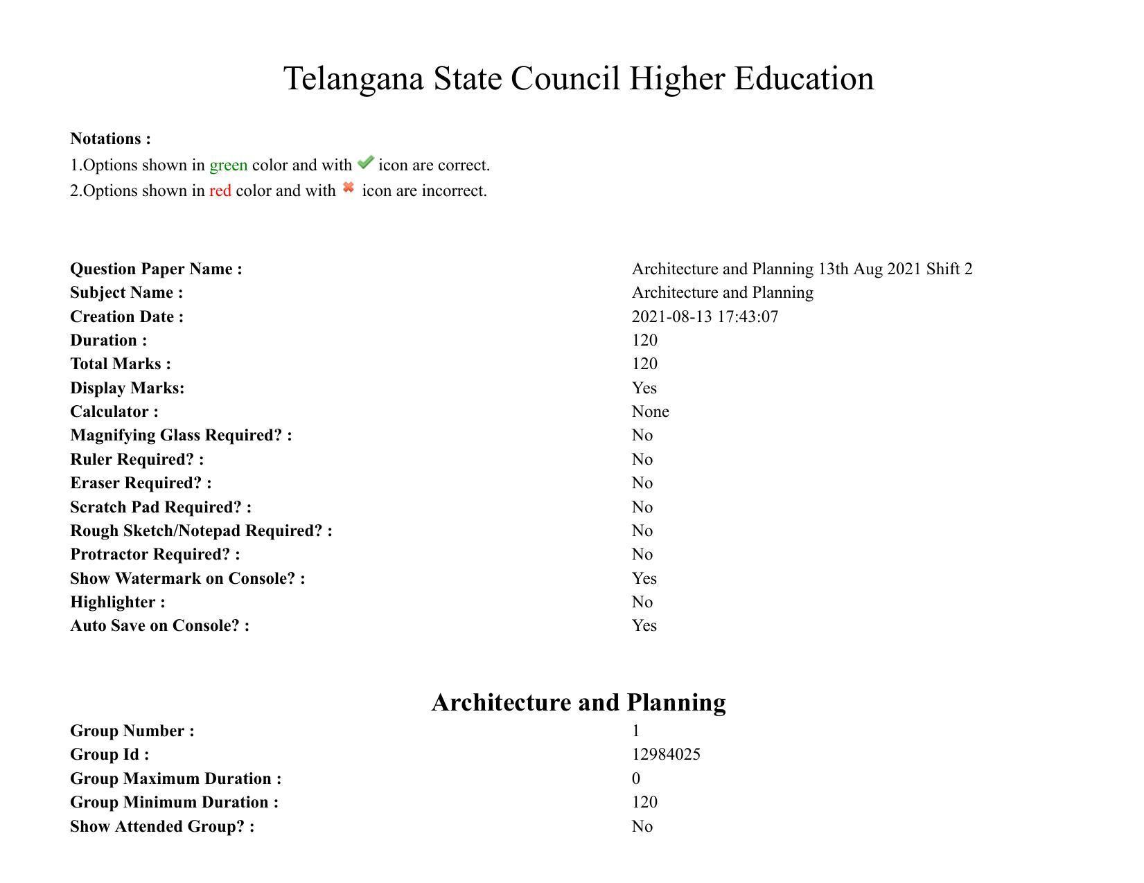 TS PGECET 2021: (AR) Architecture and Planning Question Papers - Page 1