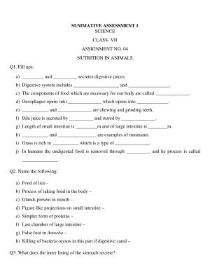 CBSE Worksheets for Class 7 Science Assignment 20