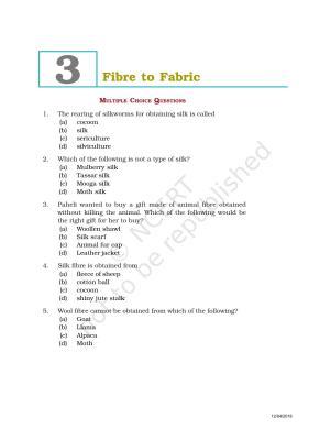 NCERT Exemplar Book for Class 7 Science: Chapter 3-Fibre to Fabric