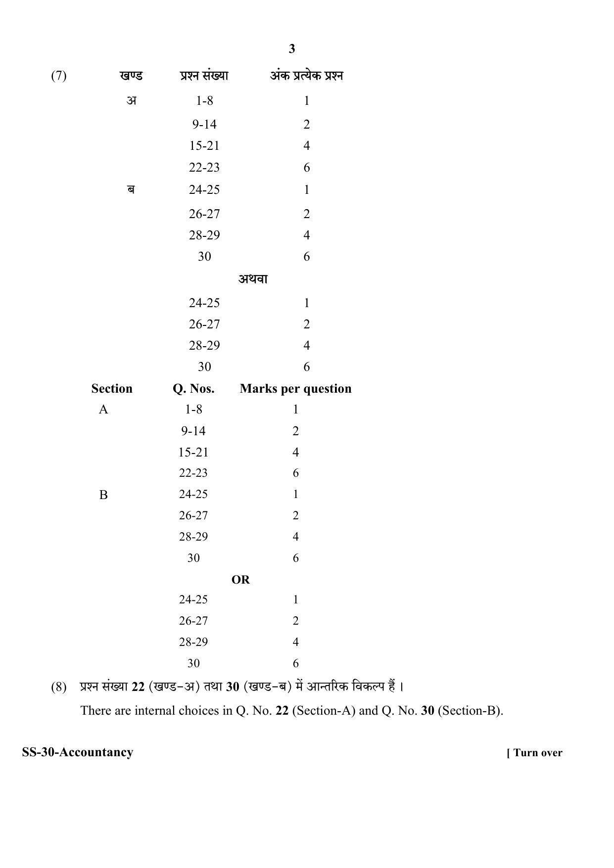Class 12 2020 Accountancy RBSE Question Paper - Page 3
