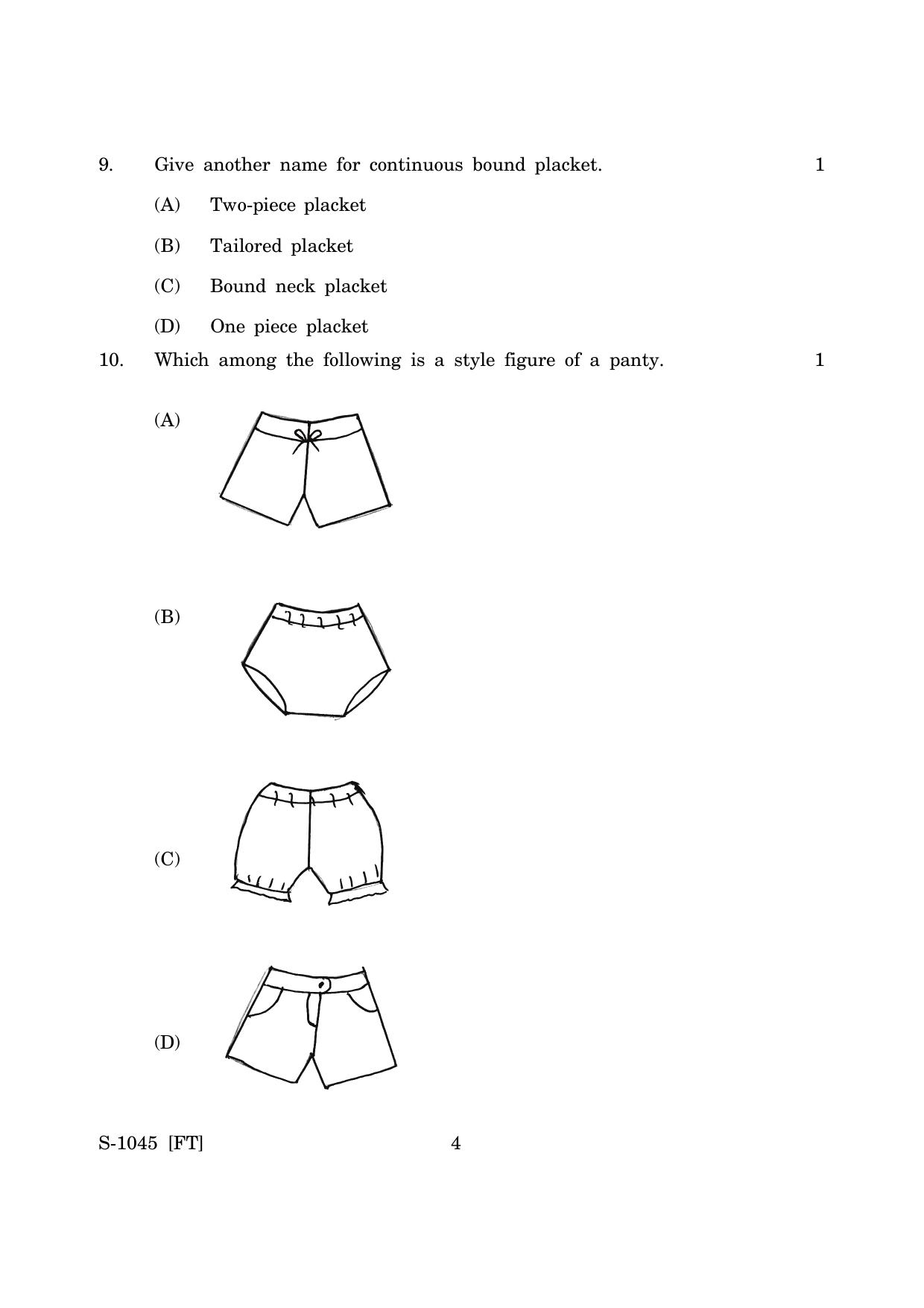 Goa Board Class 10 Garment Cutting and Sewing (November 2022) Question Paper - Page 4