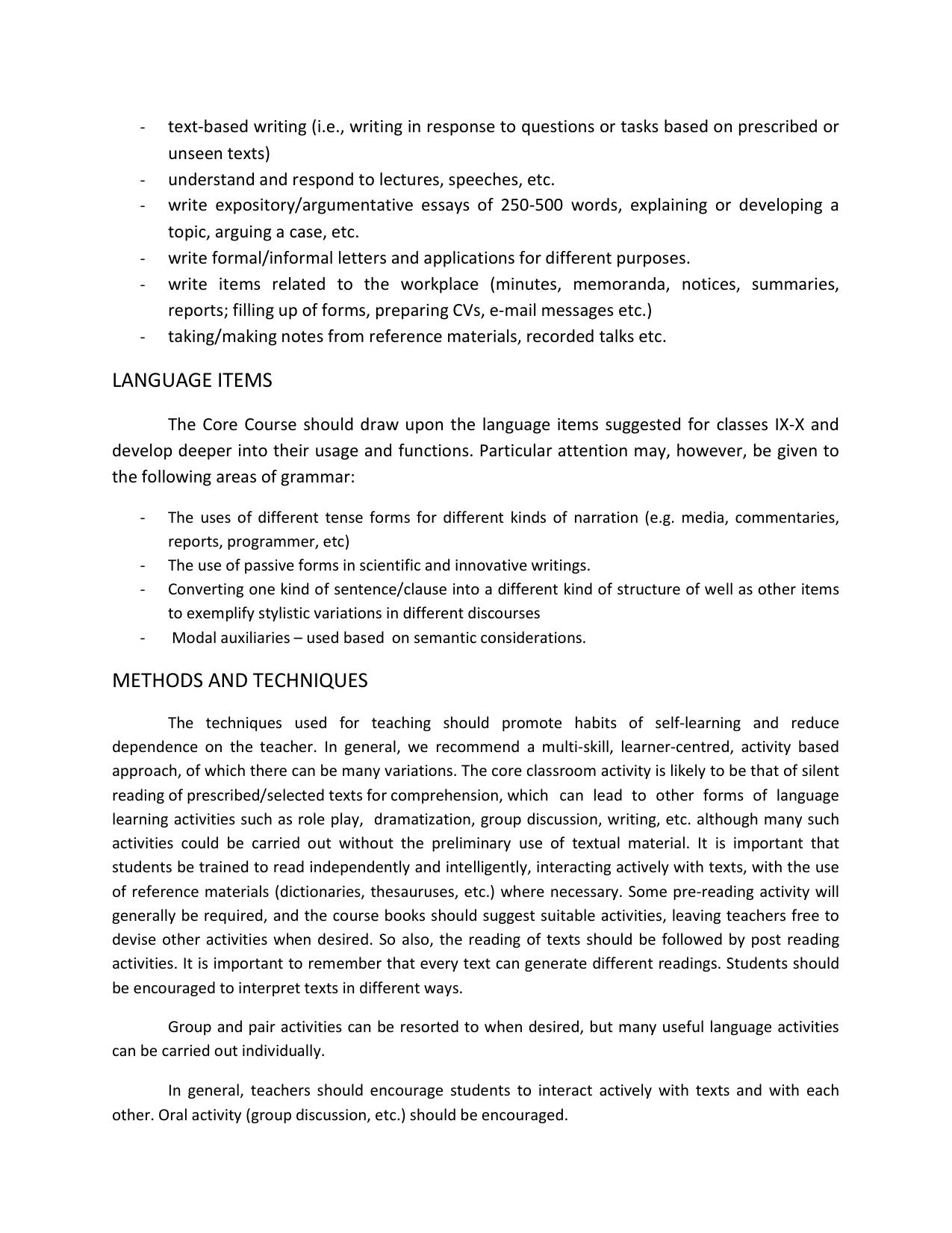 HP Board Class 11th Syllabus for English - Page 2