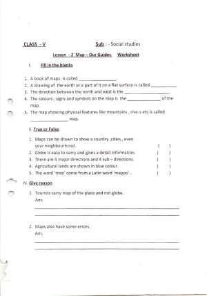 Worksheet for Class 5 Social Science Map Our Guide Assignment