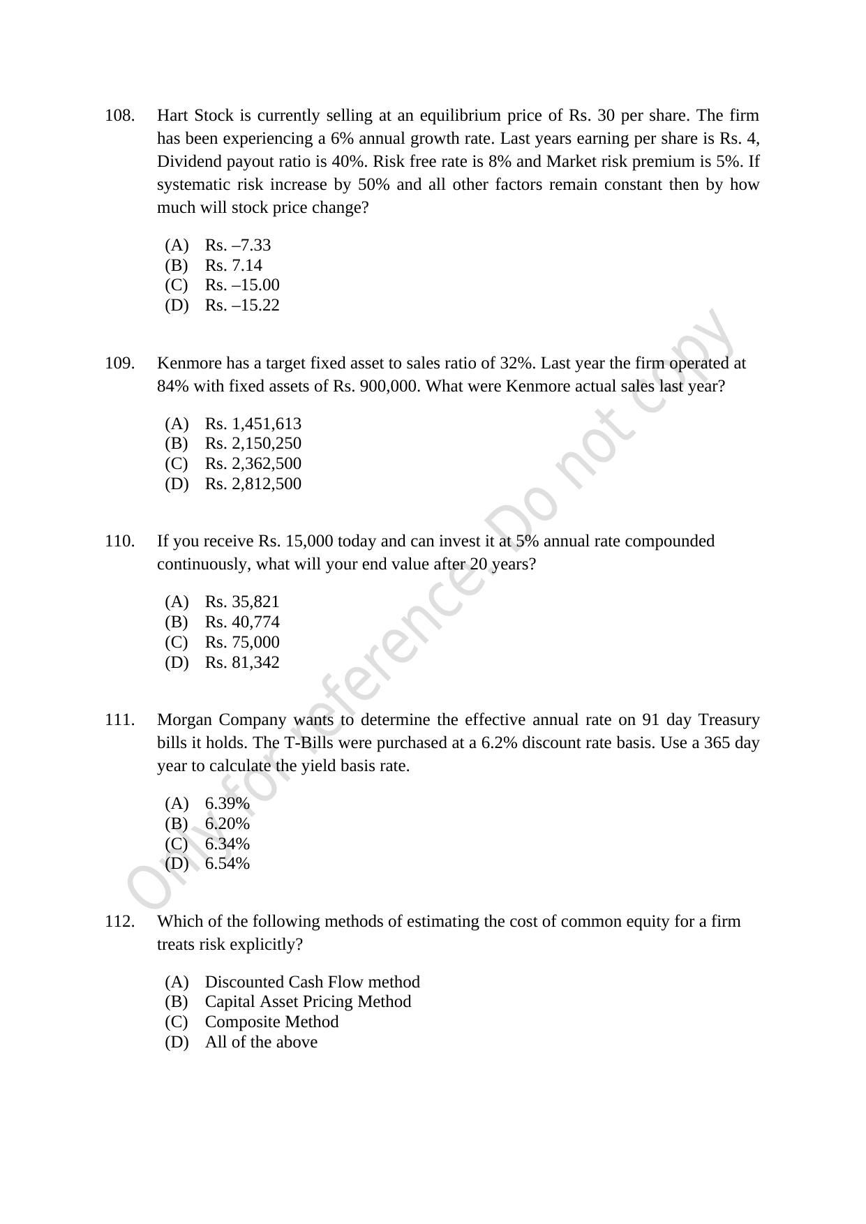 CUSAT CAT 2021 Econometrics And Financial Technology Question Paper - Page 23