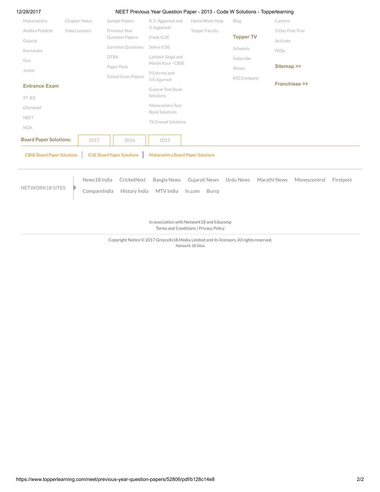 NEET Code W 2012 Question Paper - Page 2
