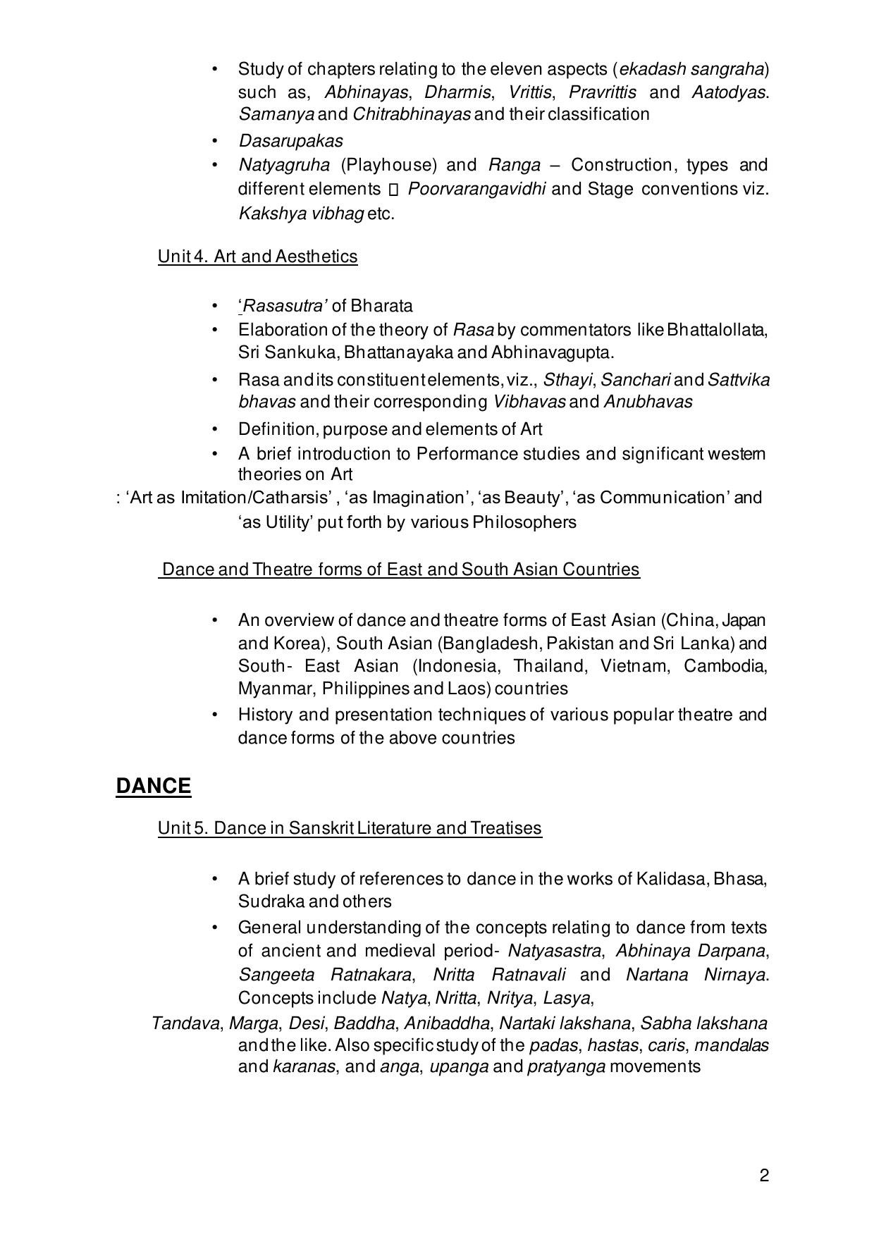 TNSET Syllabus - Performing Art - Page 2