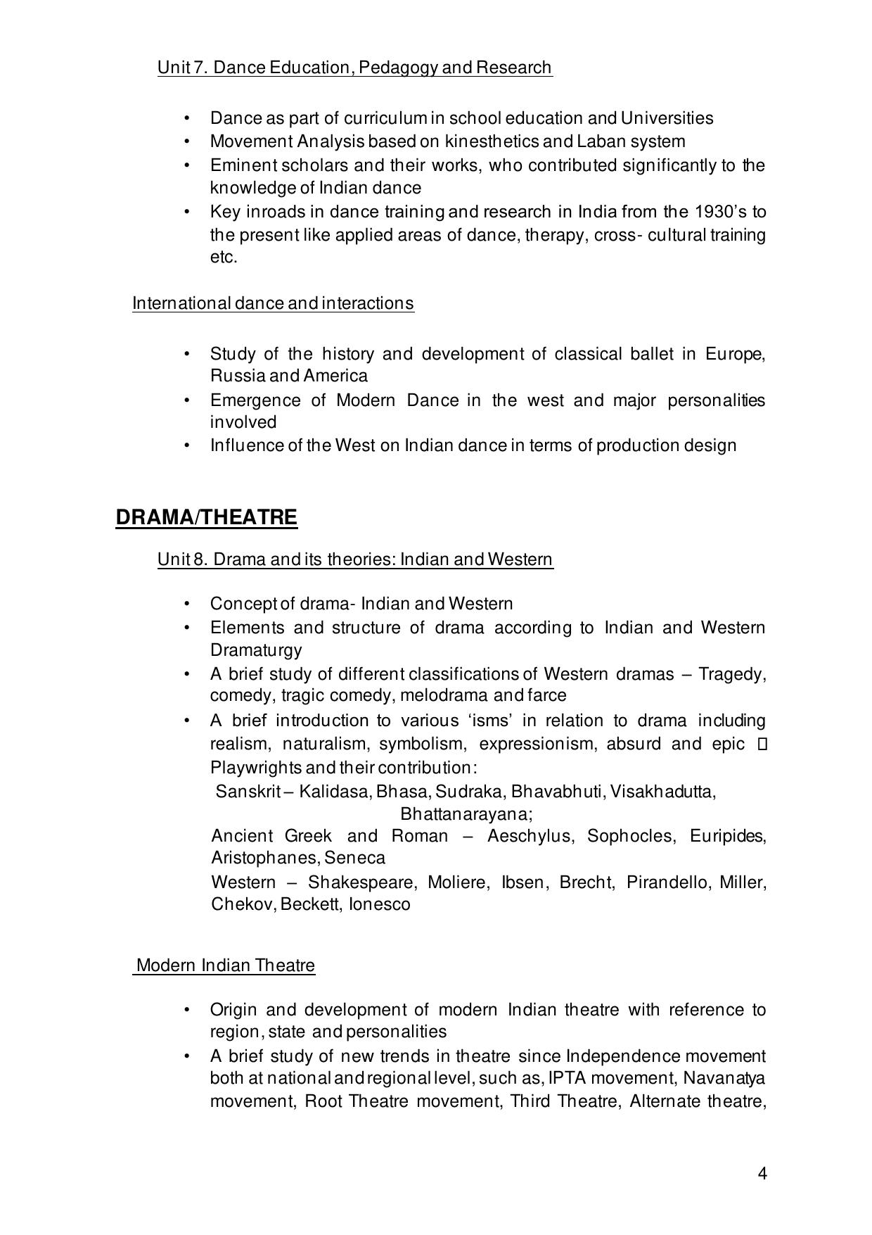 TNSET Syllabus - Performing Art - Page 4