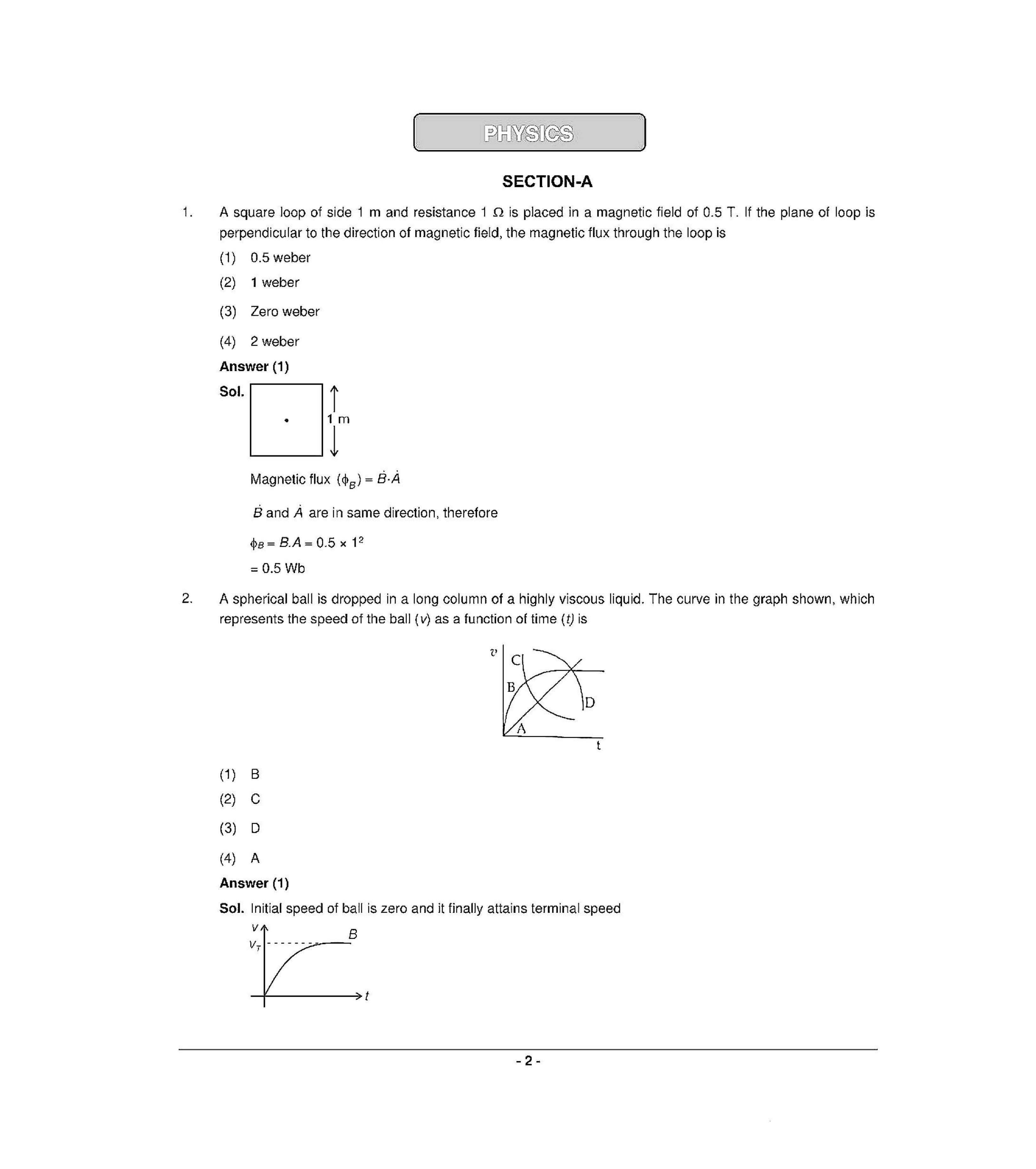 NEET T1 2021 Question Paper - Page 1