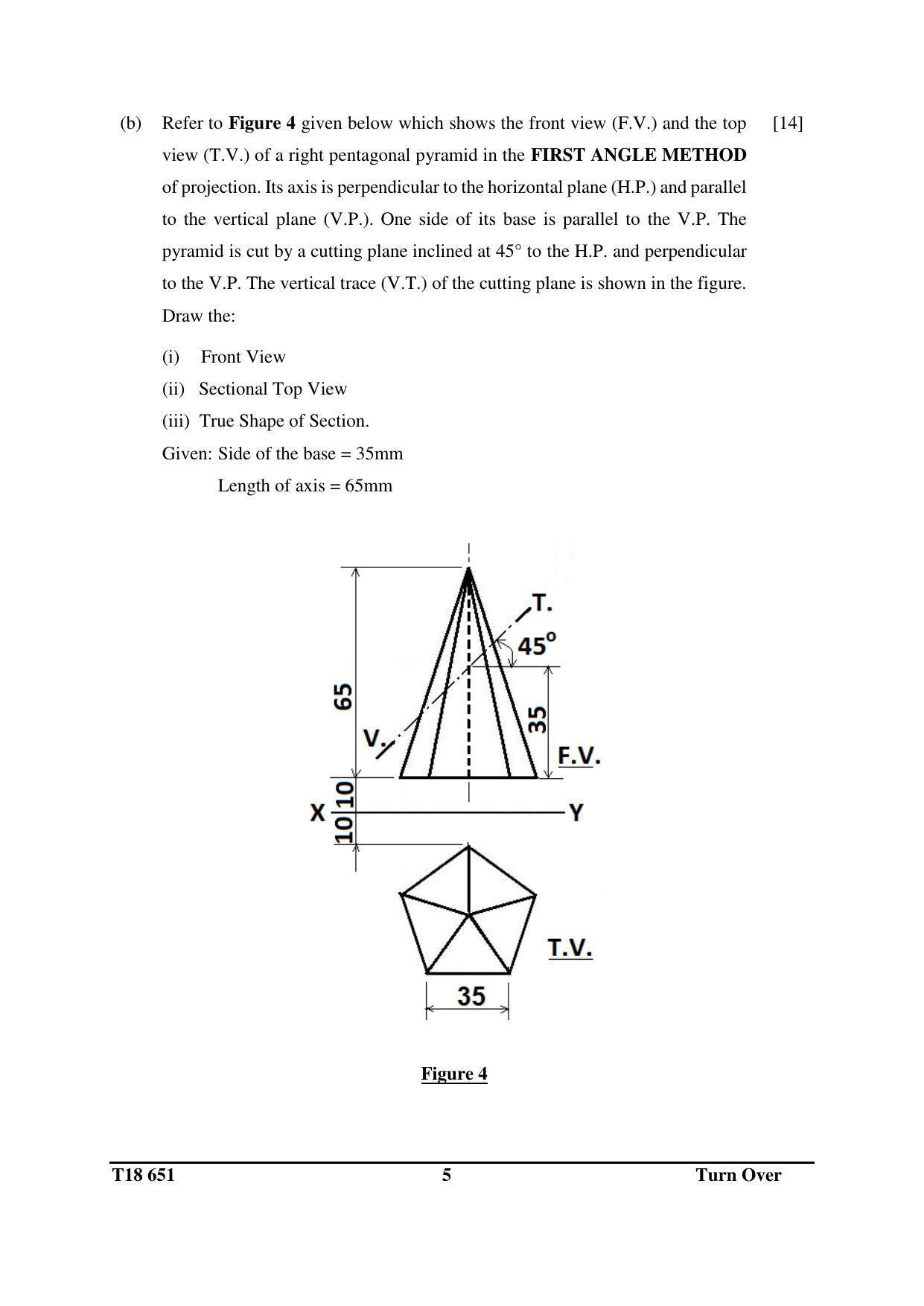 ICSE Class 10 Technical Drawing Applications 2018 Question Paper - Page 5