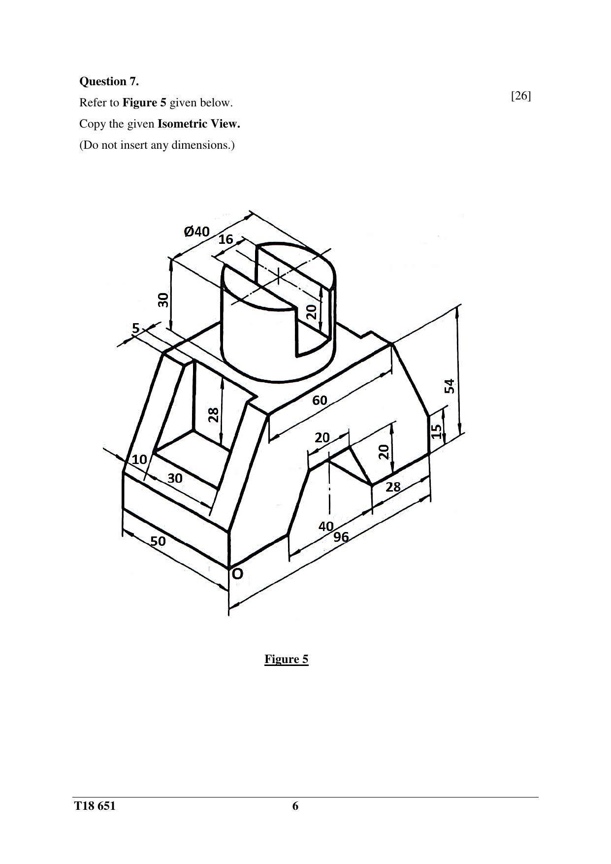 ICSE Class 10 Technical Drawing Applications 2018 Question Paper - Page 6