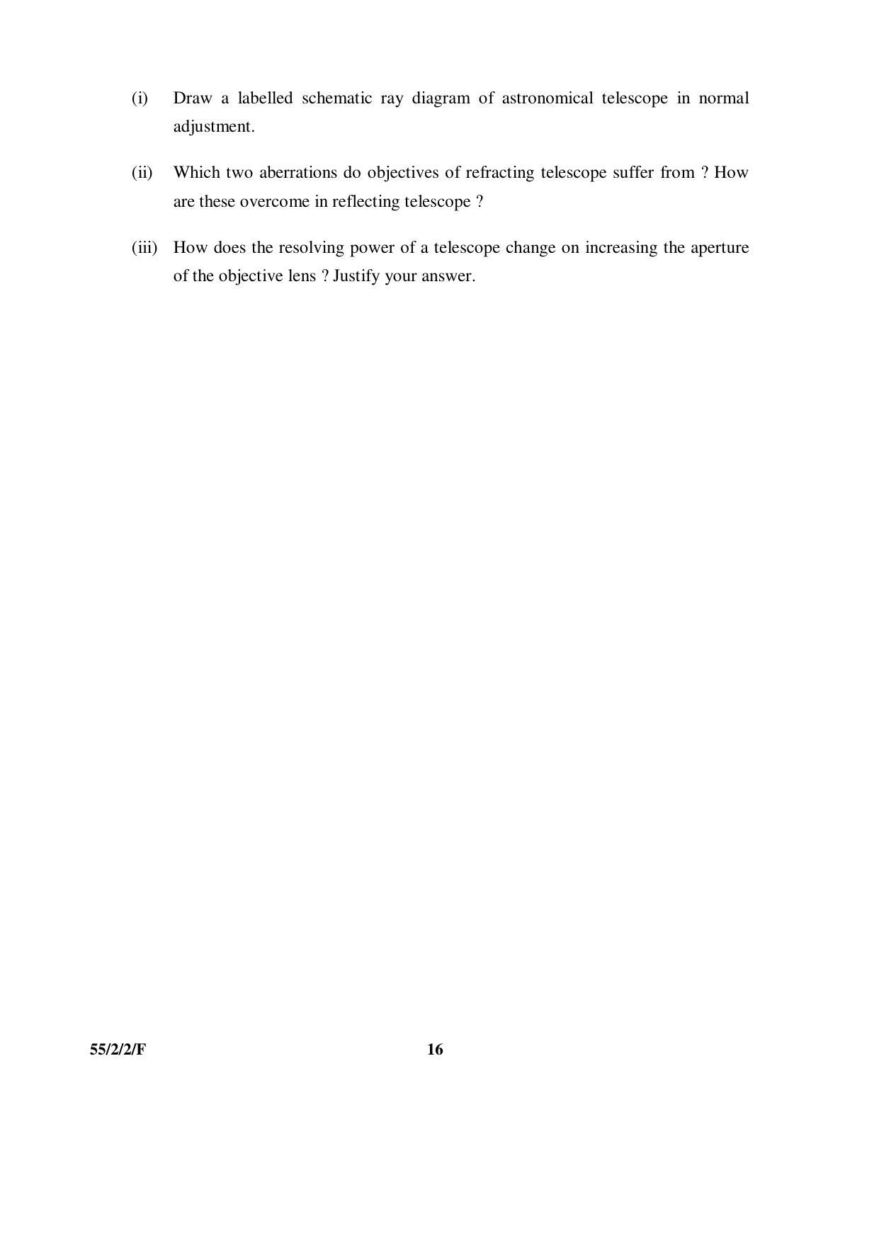 CBSE Class 12 55-2-2-F _Physics_SET-2 2016 Question Paper - Page 16