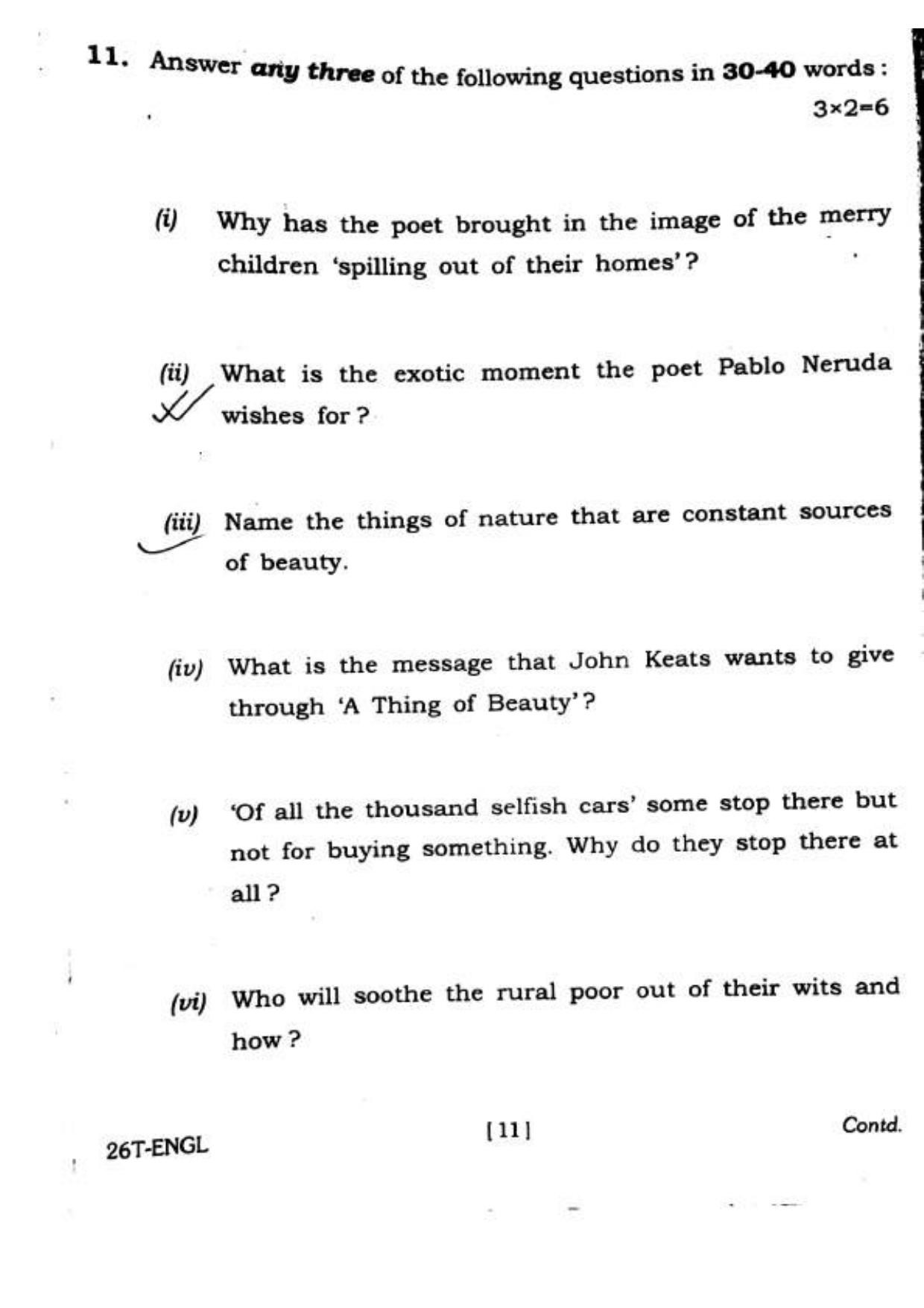 Assam HS 2nd Year English 2016 Question Paper - Page 11