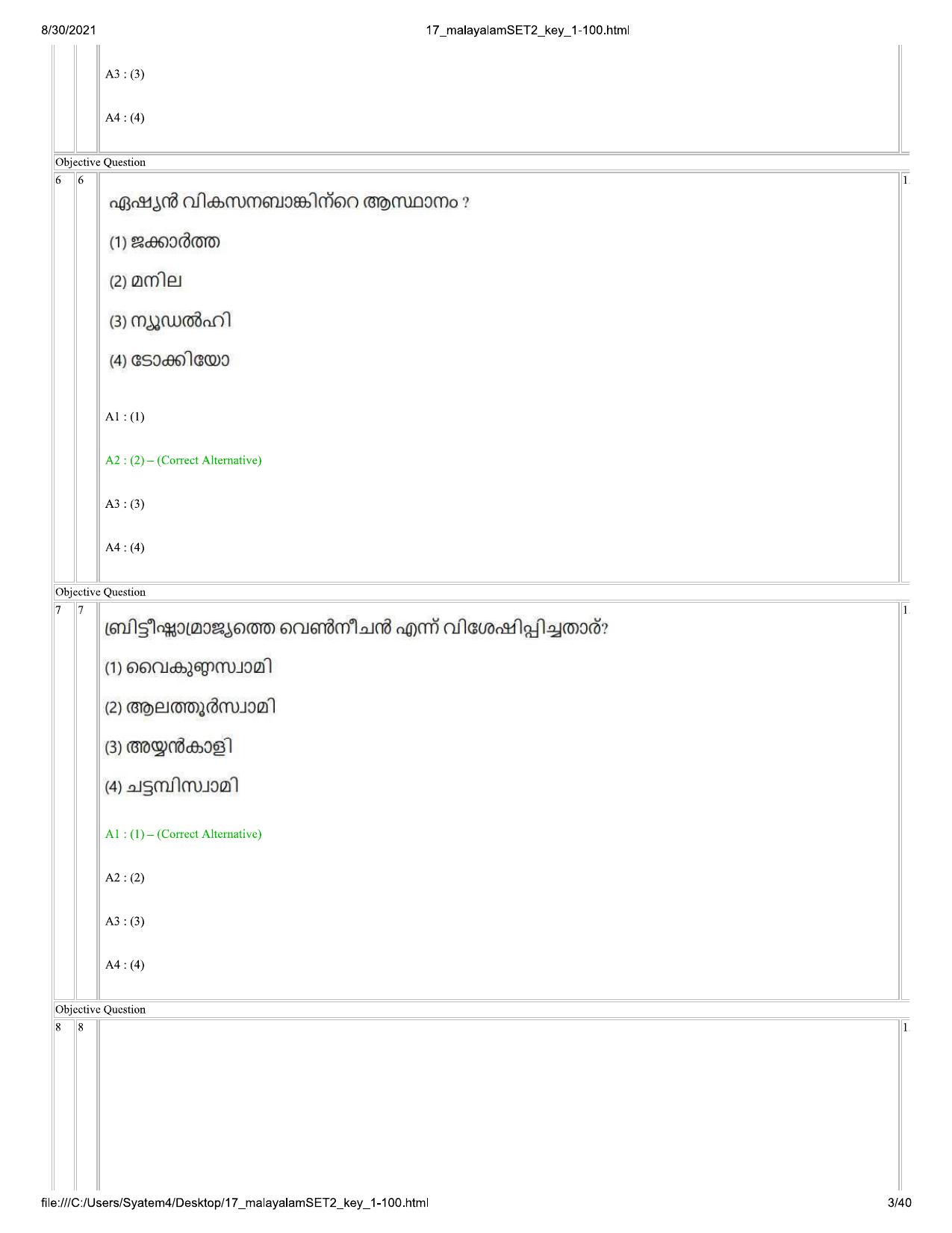 IIMC Journalism (PG Diploma) 2021 Malayalam Question Paper - Page 3