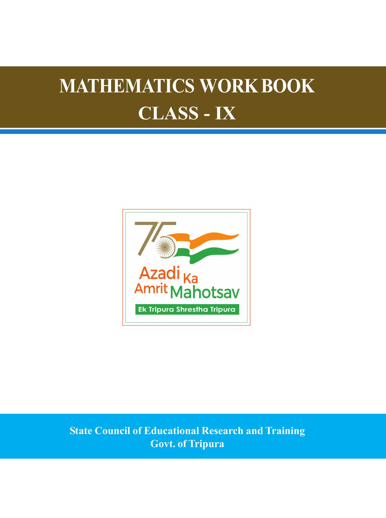 Tripura Board Class 9 Math English Version Workbooks - Page 1