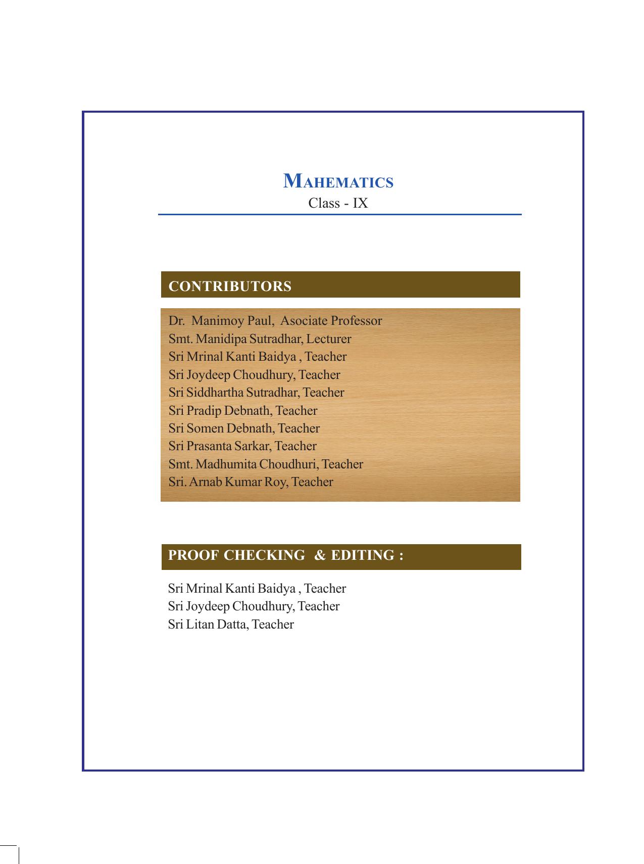 Tripura Board Class 9 Math English Version Workbooks - Page 4