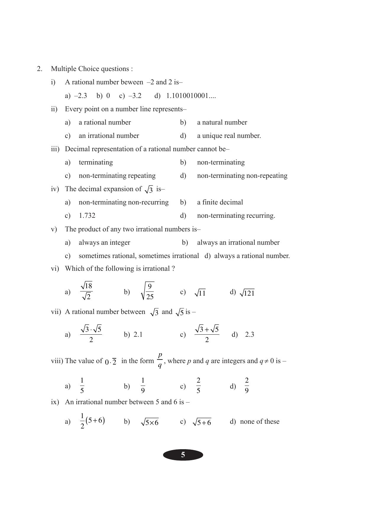 Tripura Board Class 9 Math English Version Workbooks - Page 9