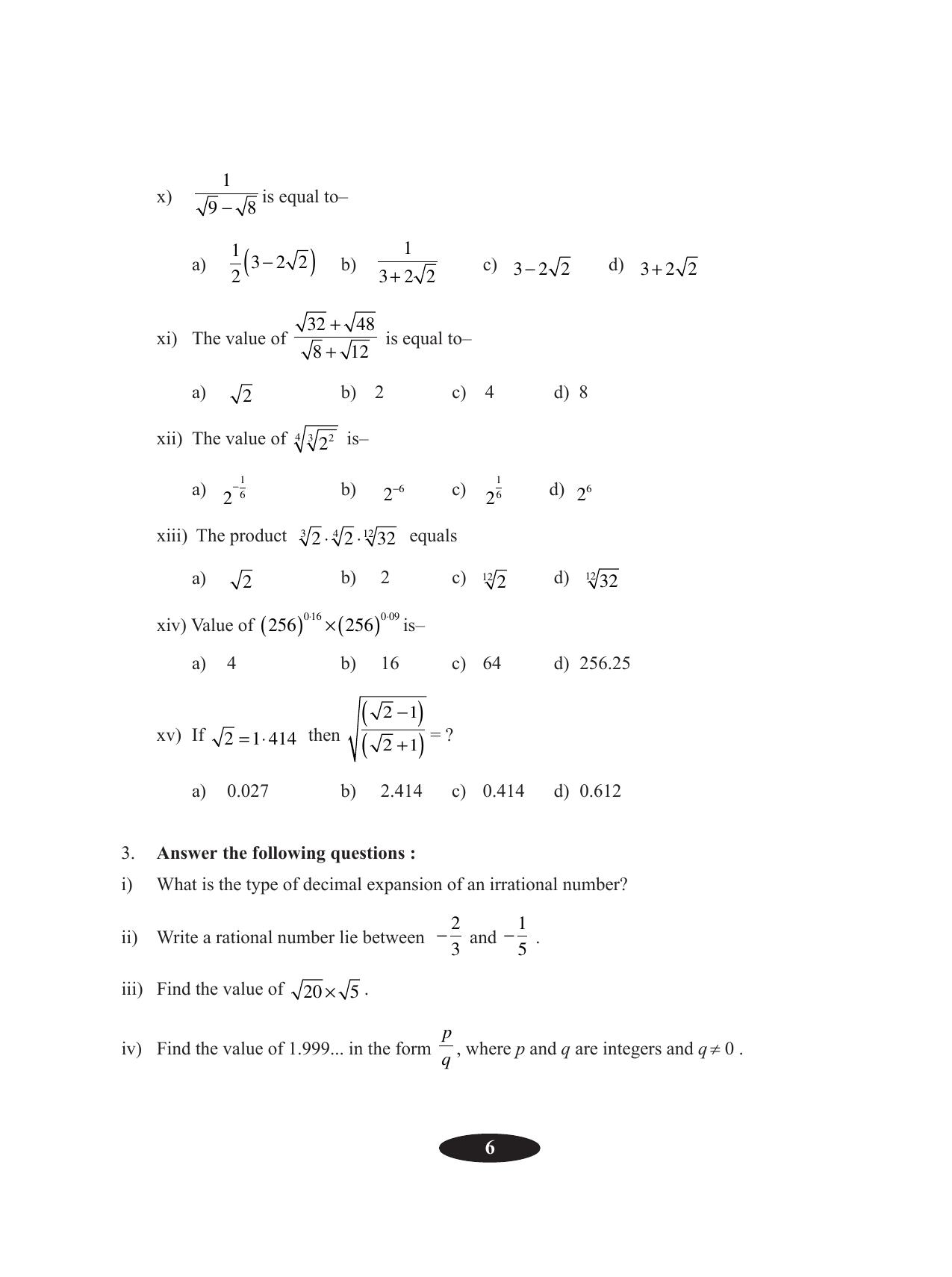 Tripura Board Class 9 Math English Version Workbooks - Page 10