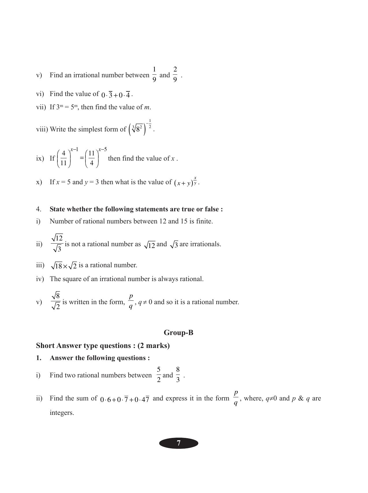 Tripura Board Class 9 Math English Version Workbooks - Page 11