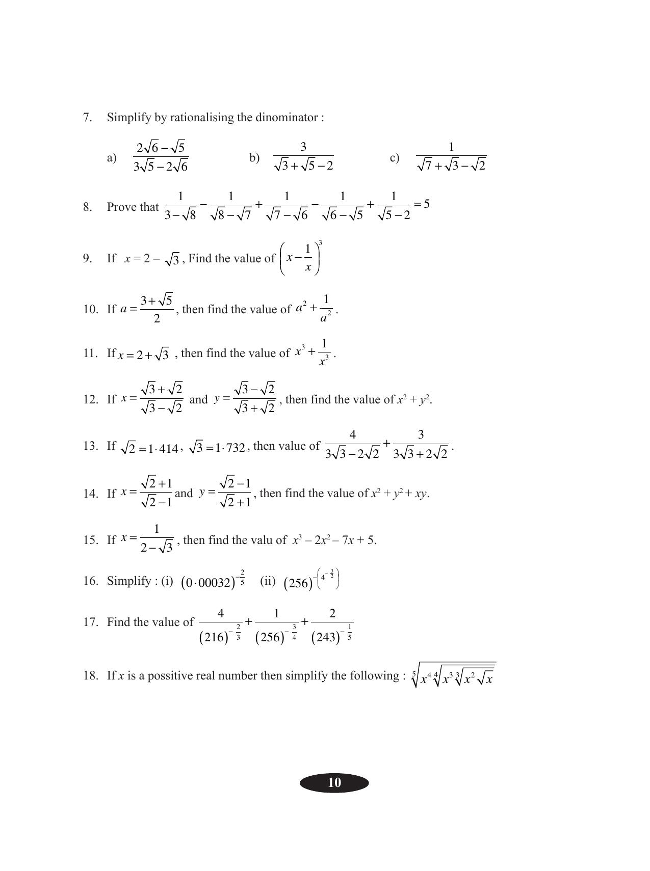 Tripura Board Class 9 Math English Version Workbooks - Page 14