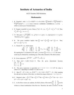 ACET October 2020 Solution