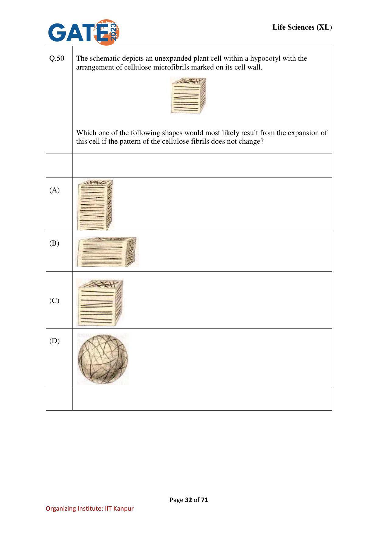 GATE 2023 Life Sciences (XL) Question Paper - Page 32