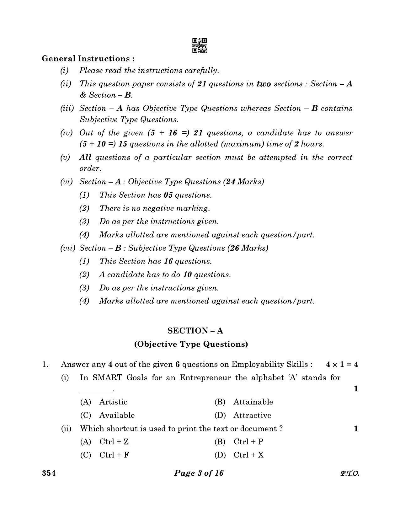 CBSE Class 12 354 Design 2023 Question Paper - Page 3