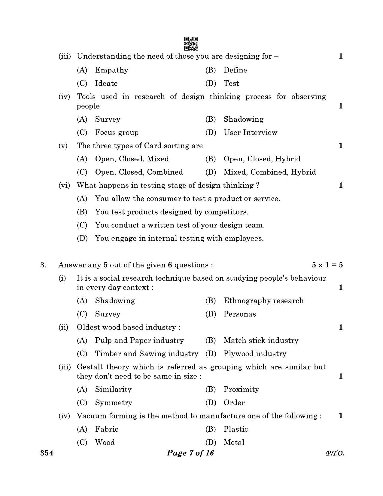 CBSE Class 12 354 Design 2023 Question Paper - Page 7