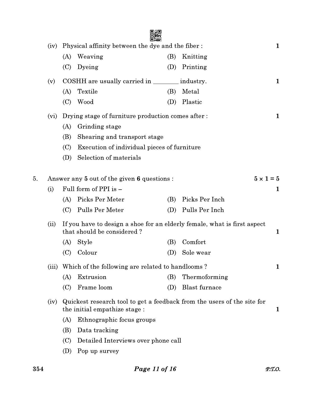 CBSE Class 12 354 Design 2023 Question Paper - Page 11