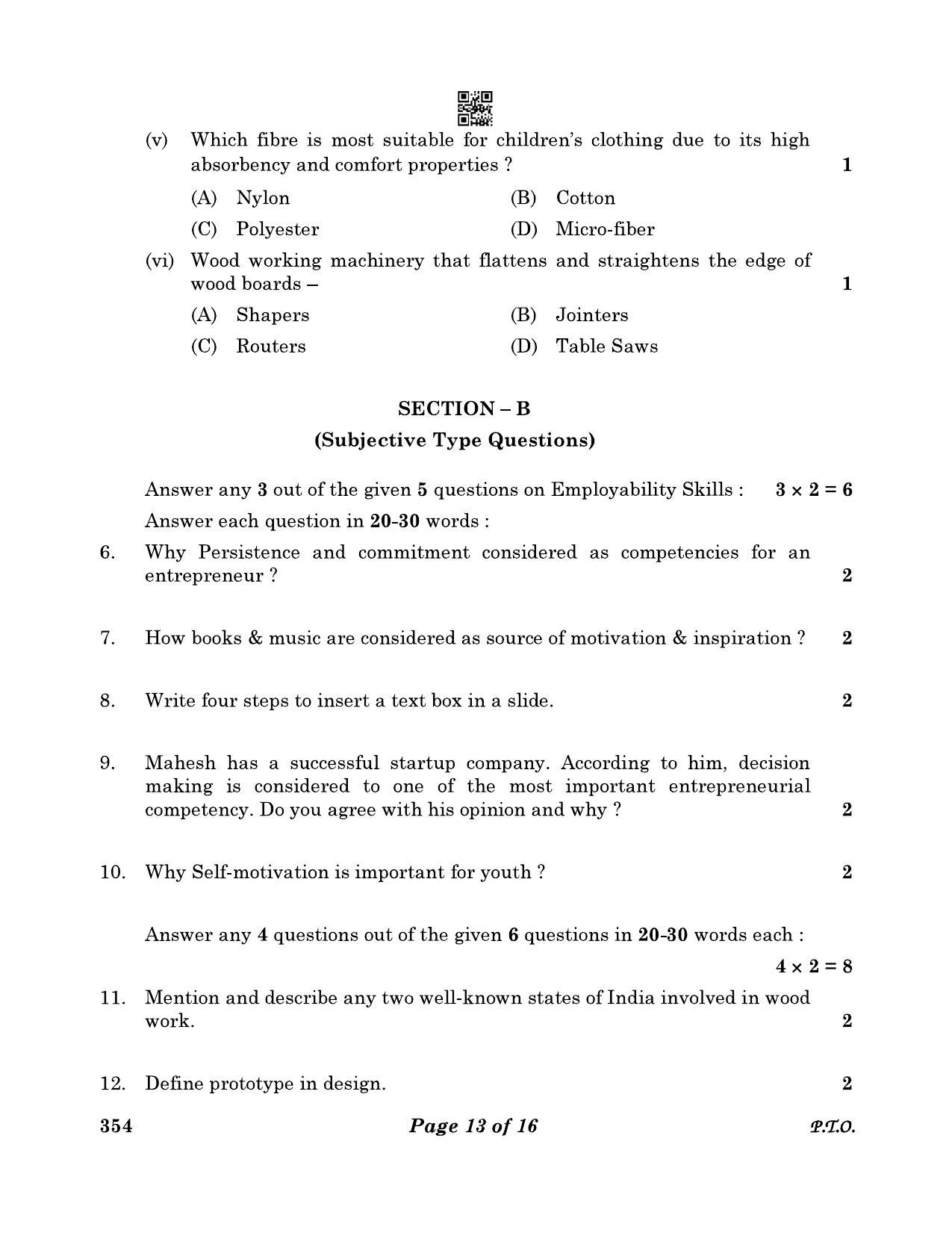 CBSE Class 12 354 Design 2023 Question Paper - Page 13