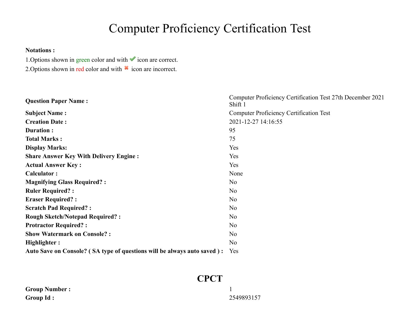 MP CPCT 27 December 2021 Question Paper Shift 1 - Page 1
