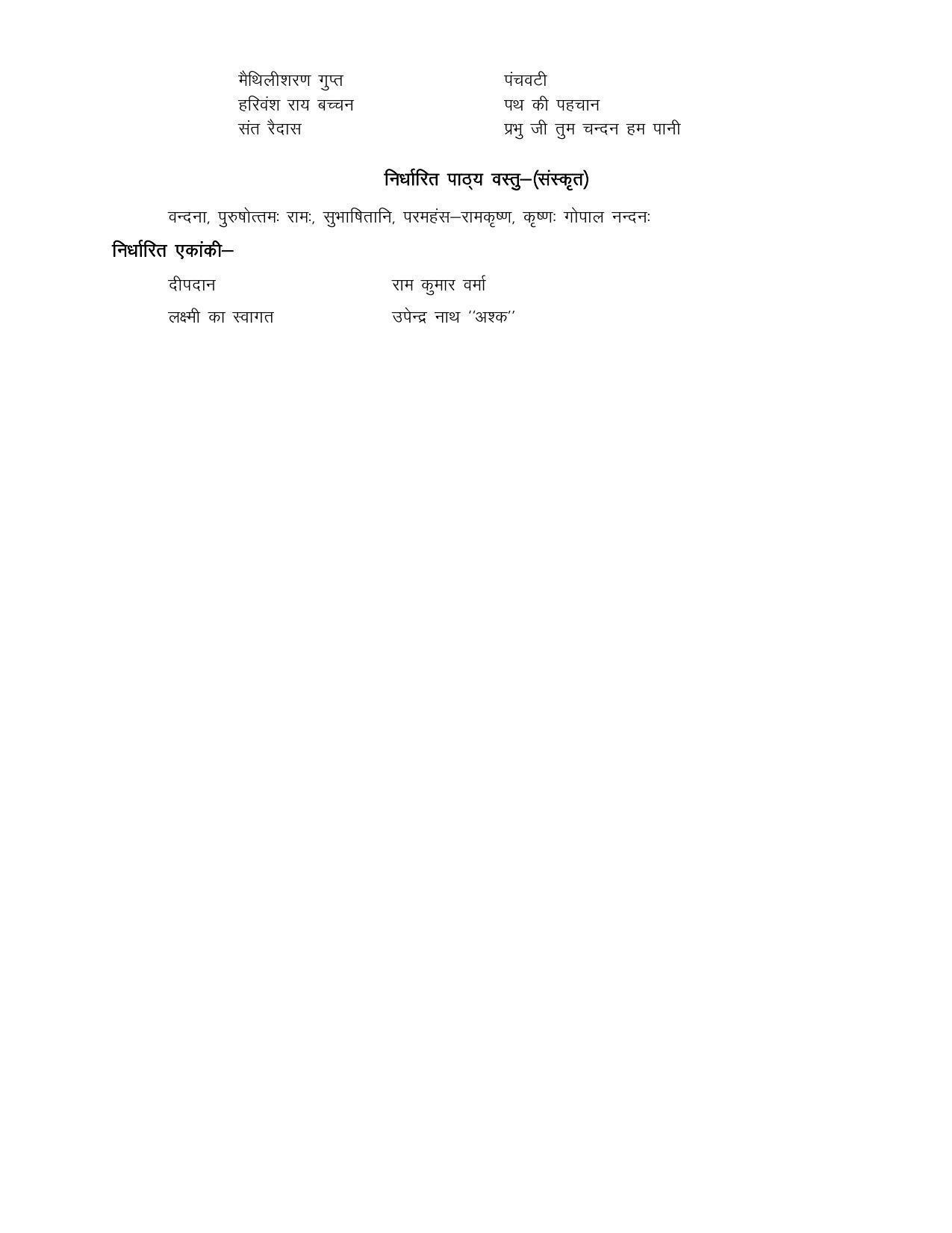 UP Board 9th Syllabus Hindi - Page 3