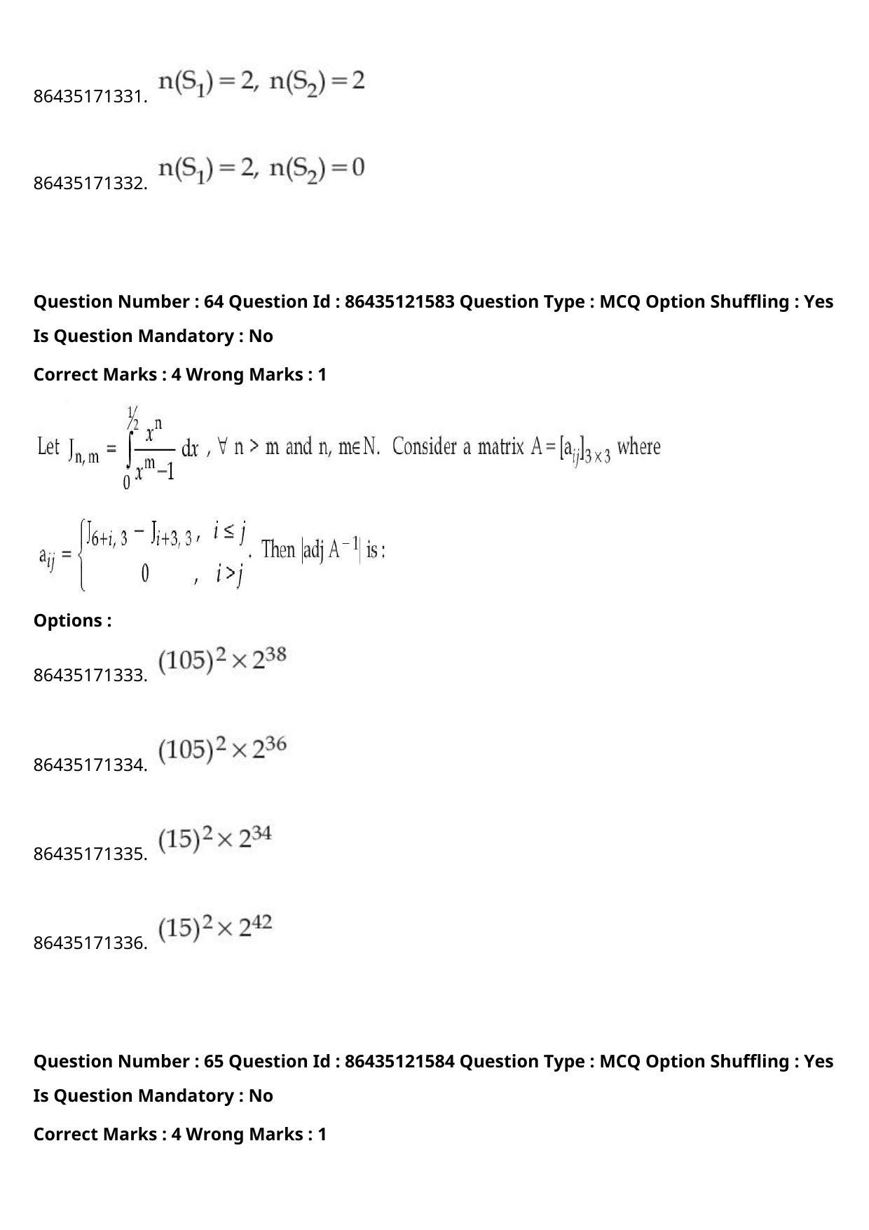 JEE Mains 2021: B Arch & B Planning English (Shift 2) 01-09-2021 Question Paper - Page 44
