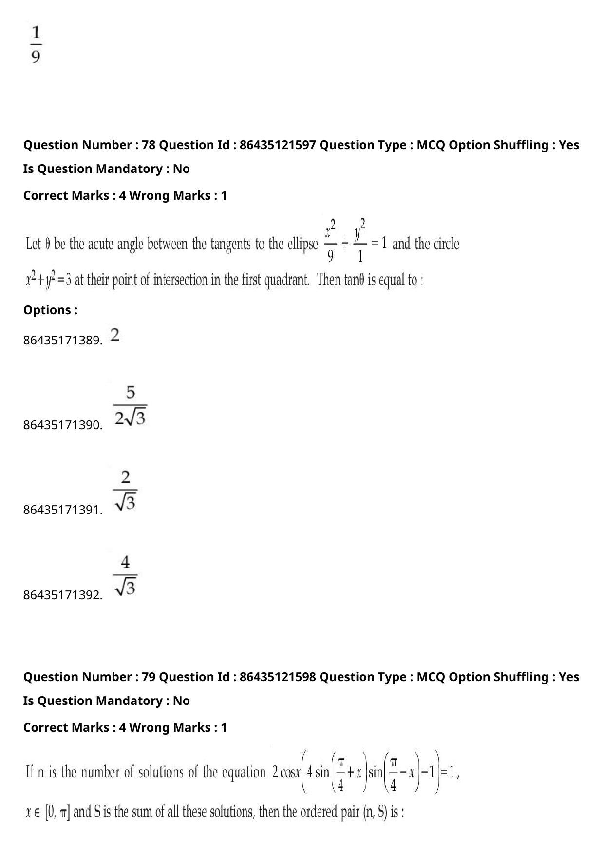 JEE Mains 2021: B Arch & B Planning English (Shift 2) 01-09-2021 Question Paper - Page 53