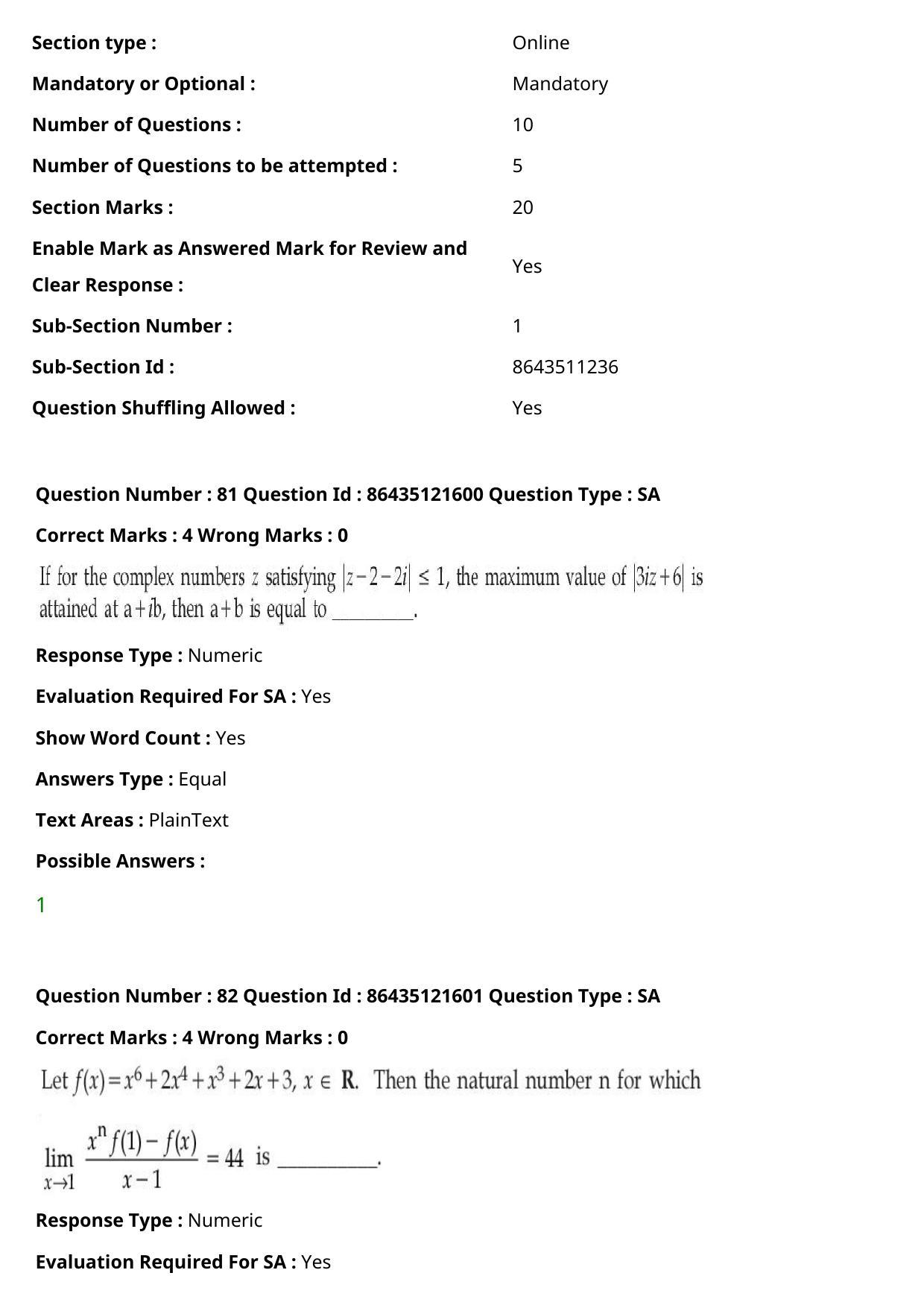 JEE Mains 2021: B Arch & B Planning English (Shift 2) 01-09-2021 Question Paper - Page 55