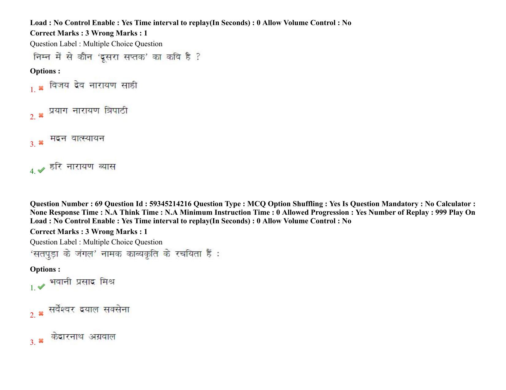 BHU RET Hindi 2021 Question Pape - Page 52