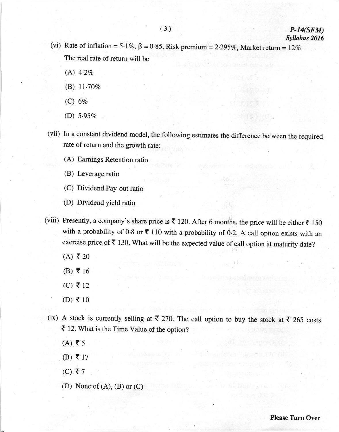 ICMAI Dec 2018 Strategic Financial Management Question Paper (Final) - Page 3