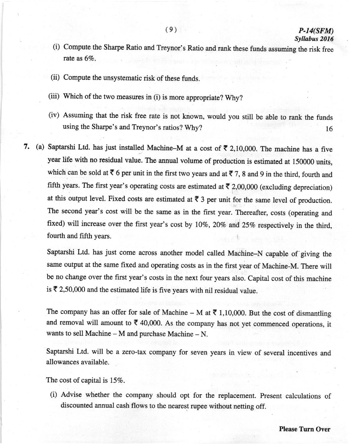 ICMAI Dec 2018 Strategic Financial Management Question Paper (Final) - Page 9