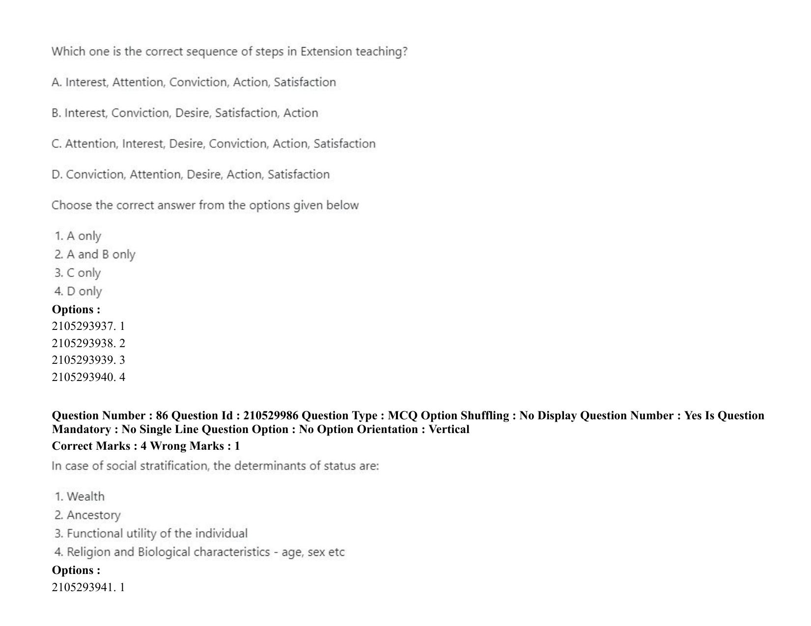 ICAR AIEEA PG 2020 SOCIAL SCIENCES Question Paper - Page 55