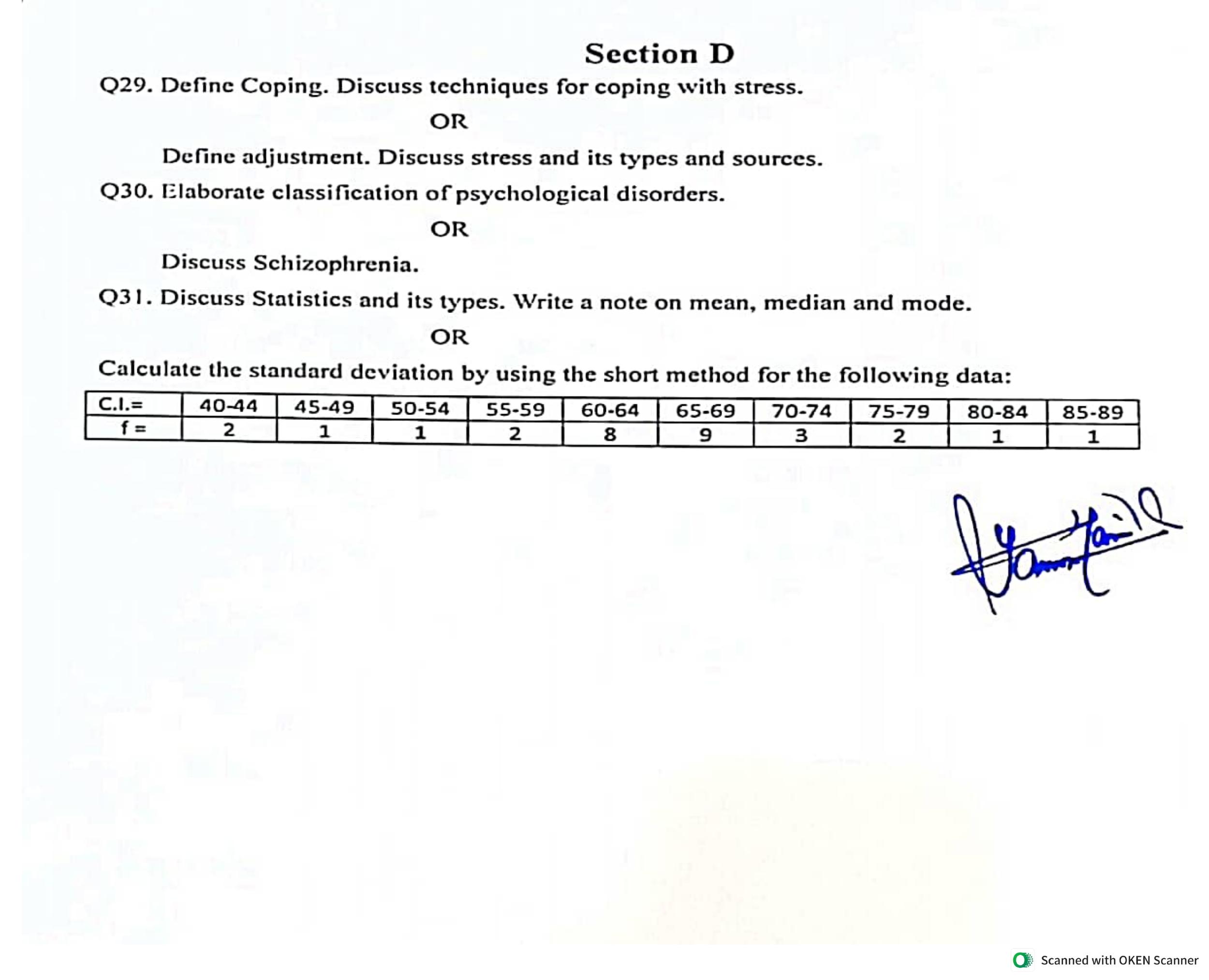 JKBOSE Class 12 Psychology Model Question Paper - Page 3