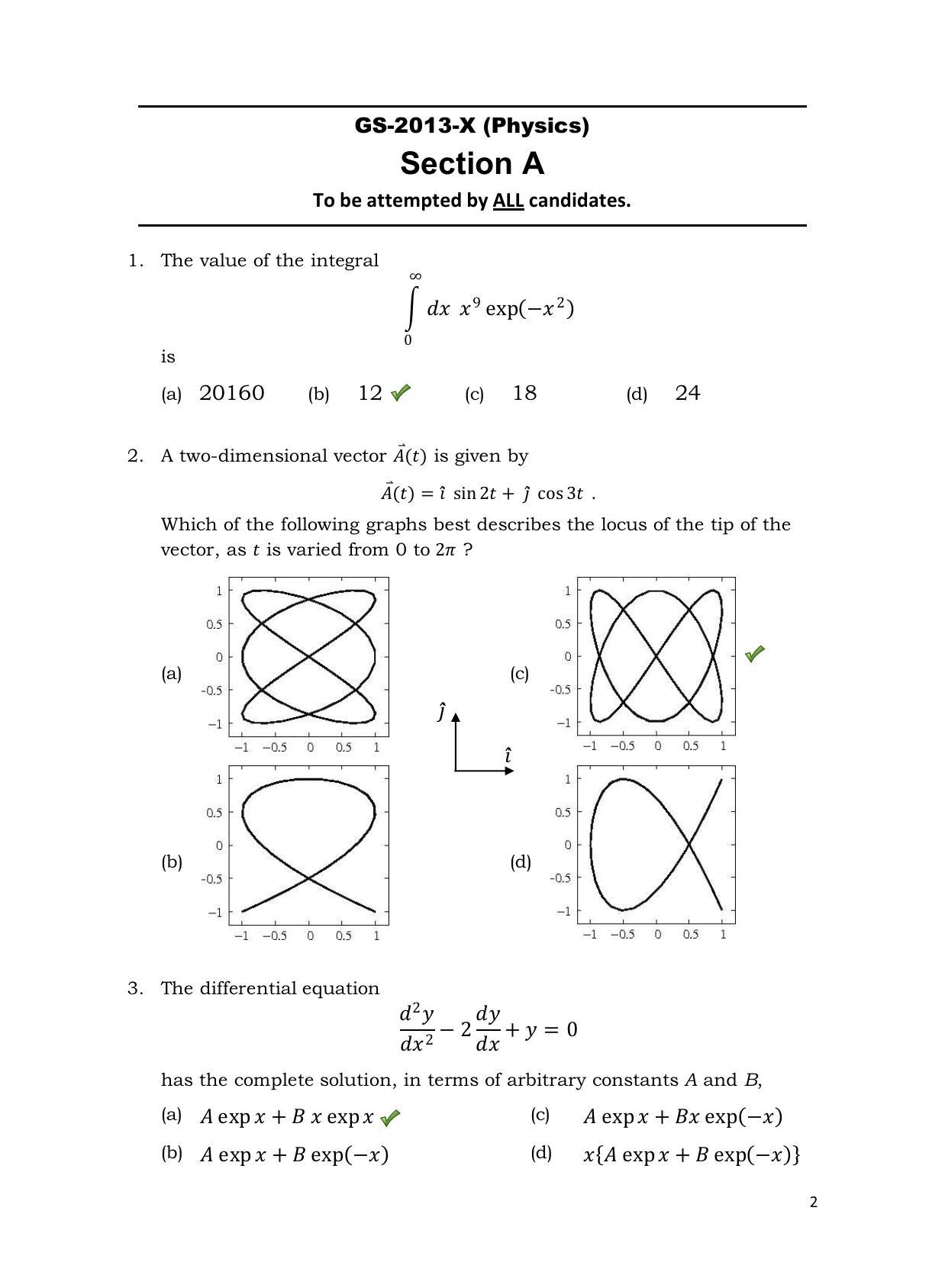 TIFR GS 2013 Physics X Question Paper - Page 3