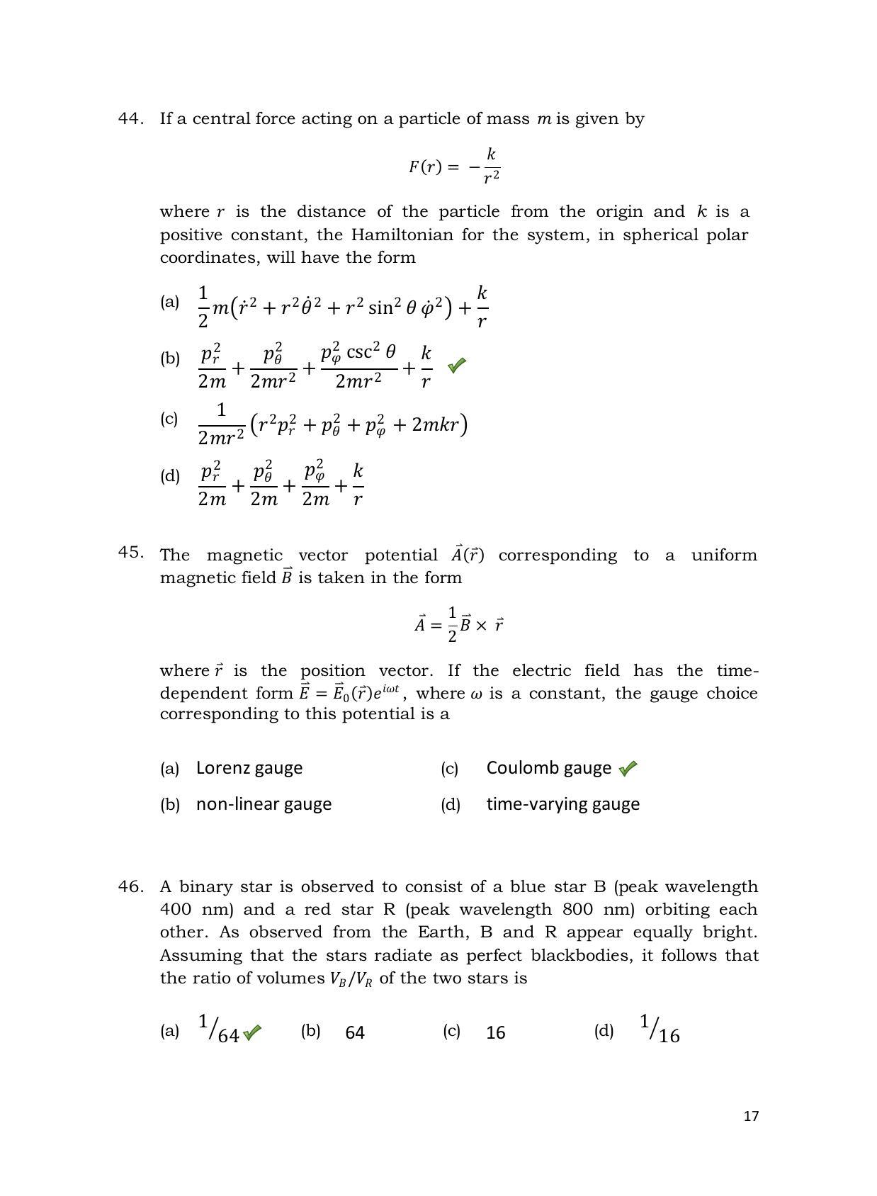 TIFR GS 2013 Physics X Question Paper - Page 18