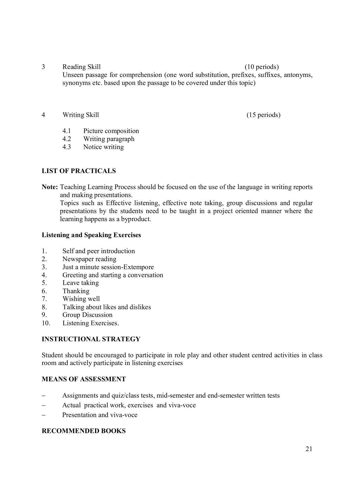 EFFECTIVE FROM JULY 2019-20 - SIX SEMESTER DIPLOMA COURSE IN ELECTRONICS ENGINEERING (ADVANCE MICROPROCESSOR INTERFACE) - Page 26