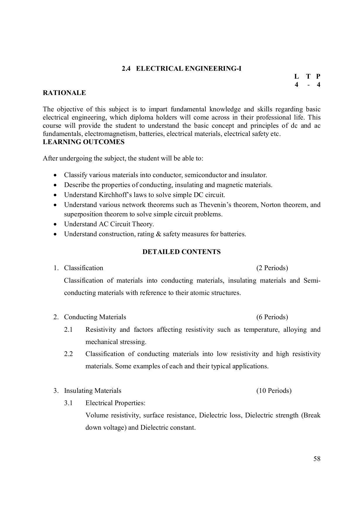 EFFECTIVE FROM JULY 2019-20 - SIX SEMESTER DIPLOMA COURSE IN ELECTRONICS ENGINEERING (ADVANCE MICROPROCESSOR INTERFACE) - Page 63
