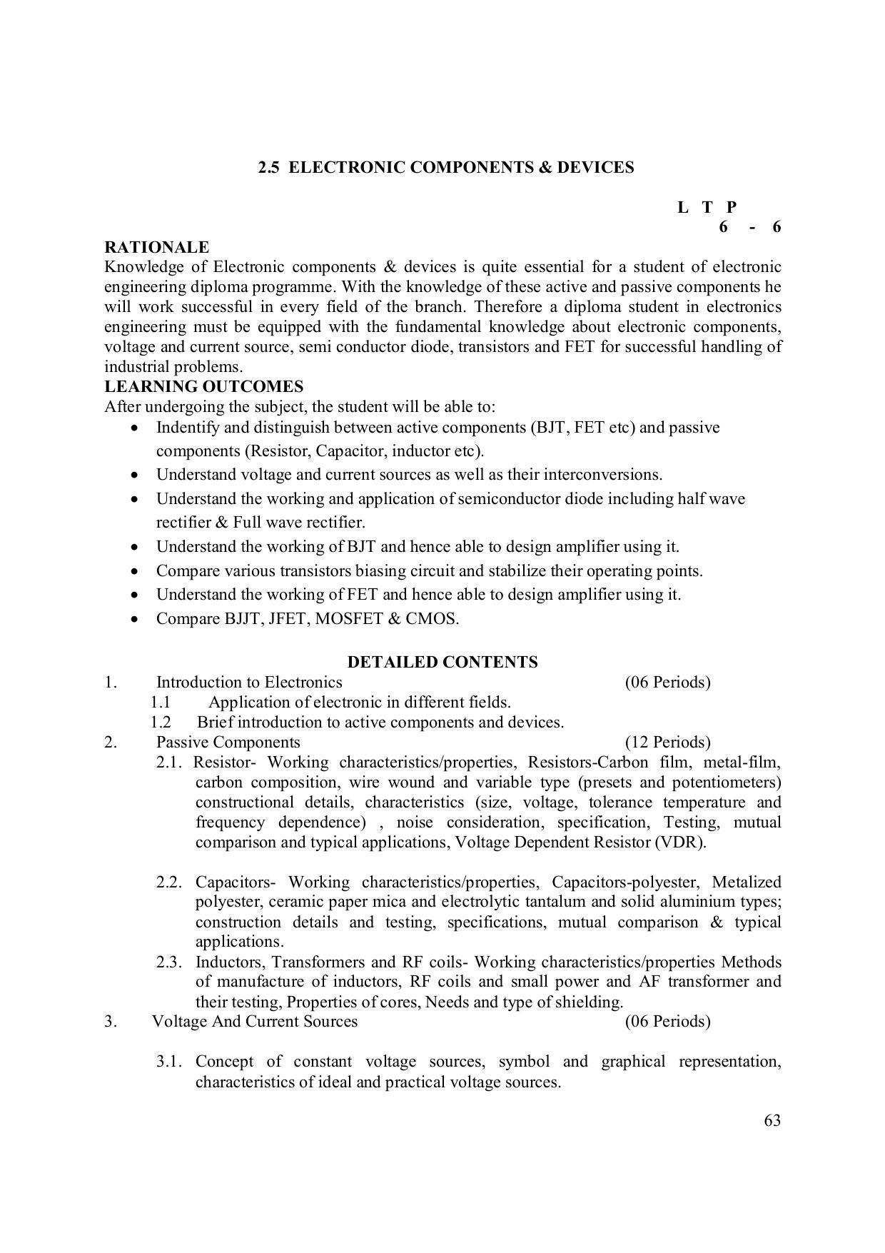 EFFECTIVE FROM JULY 2019-20 - SIX SEMESTER DIPLOMA COURSE IN ELECTRONICS ENGINEERING (ADVANCE MICROPROCESSOR INTERFACE) - Page 68