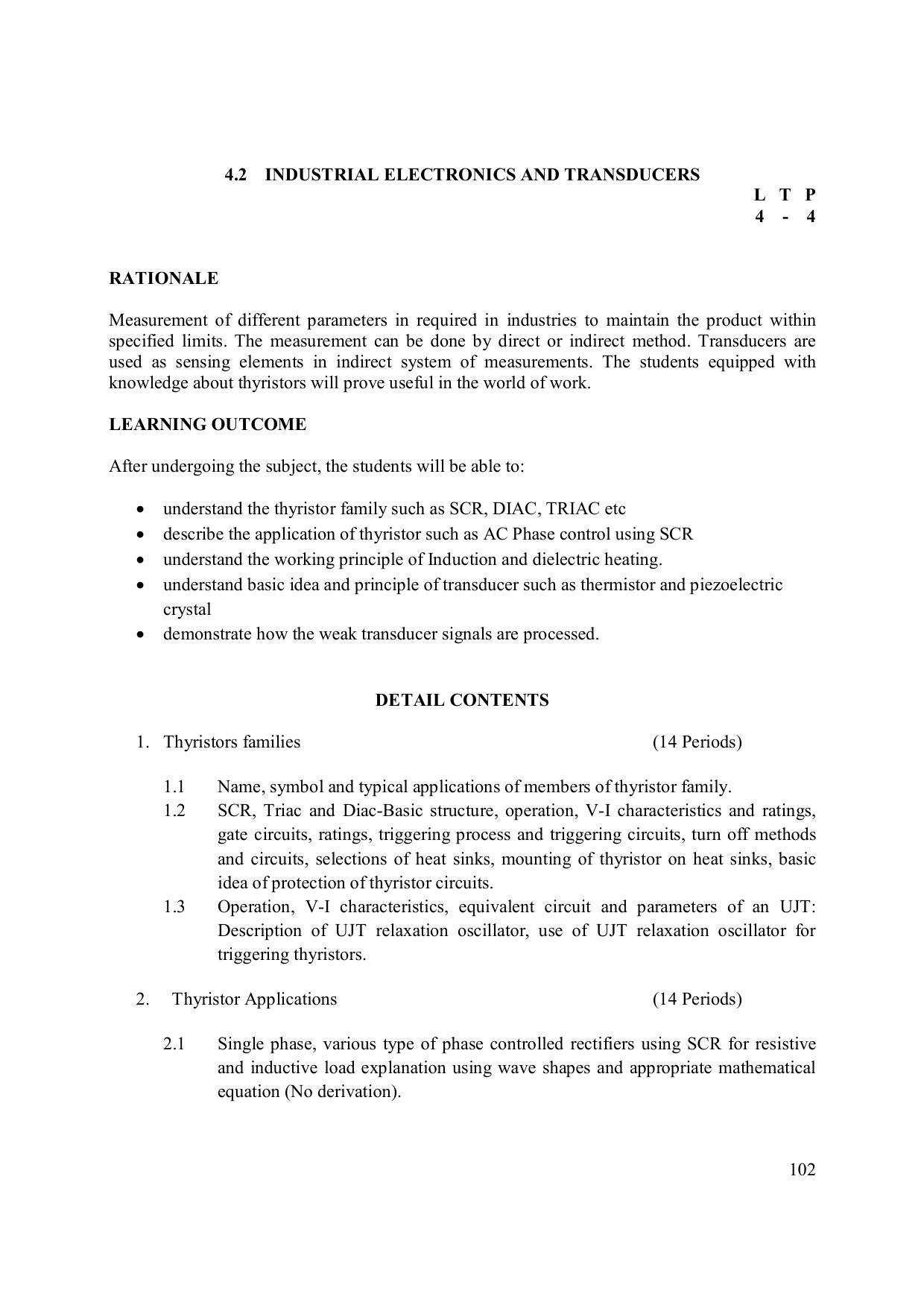 EFFECTIVE FROM JULY 2019-20 - SIX SEMESTER DIPLOMA COURSE IN ELECTRONICS ENGINEERING (ADVANCE MICROPROCESSOR INTERFACE) - Page 107