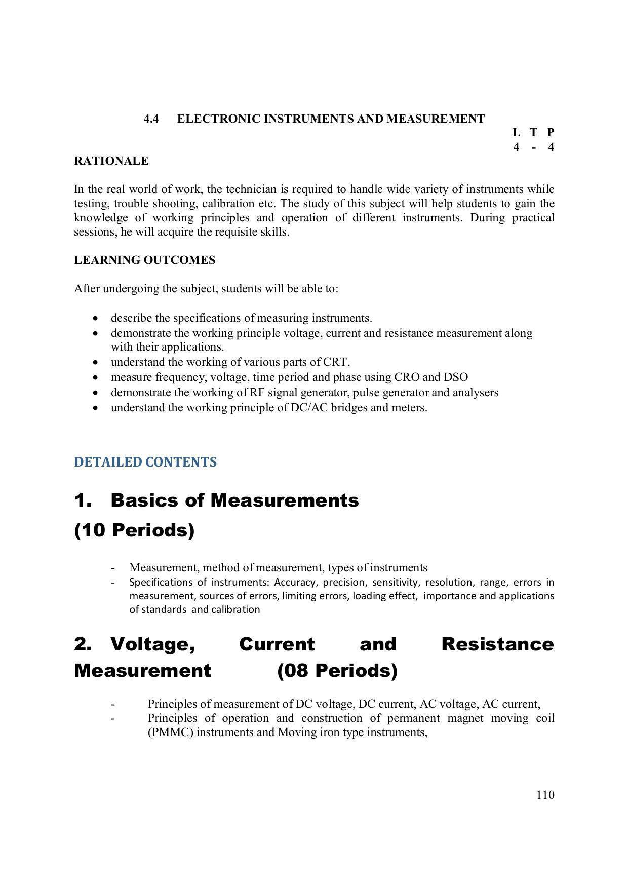 EFFECTIVE FROM JULY 2019-20 - SIX SEMESTER DIPLOMA COURSE IN ELECTRONICS ENGINEERING (ADVANCE MICROPROCESSOR INTERFACE) - Page 115