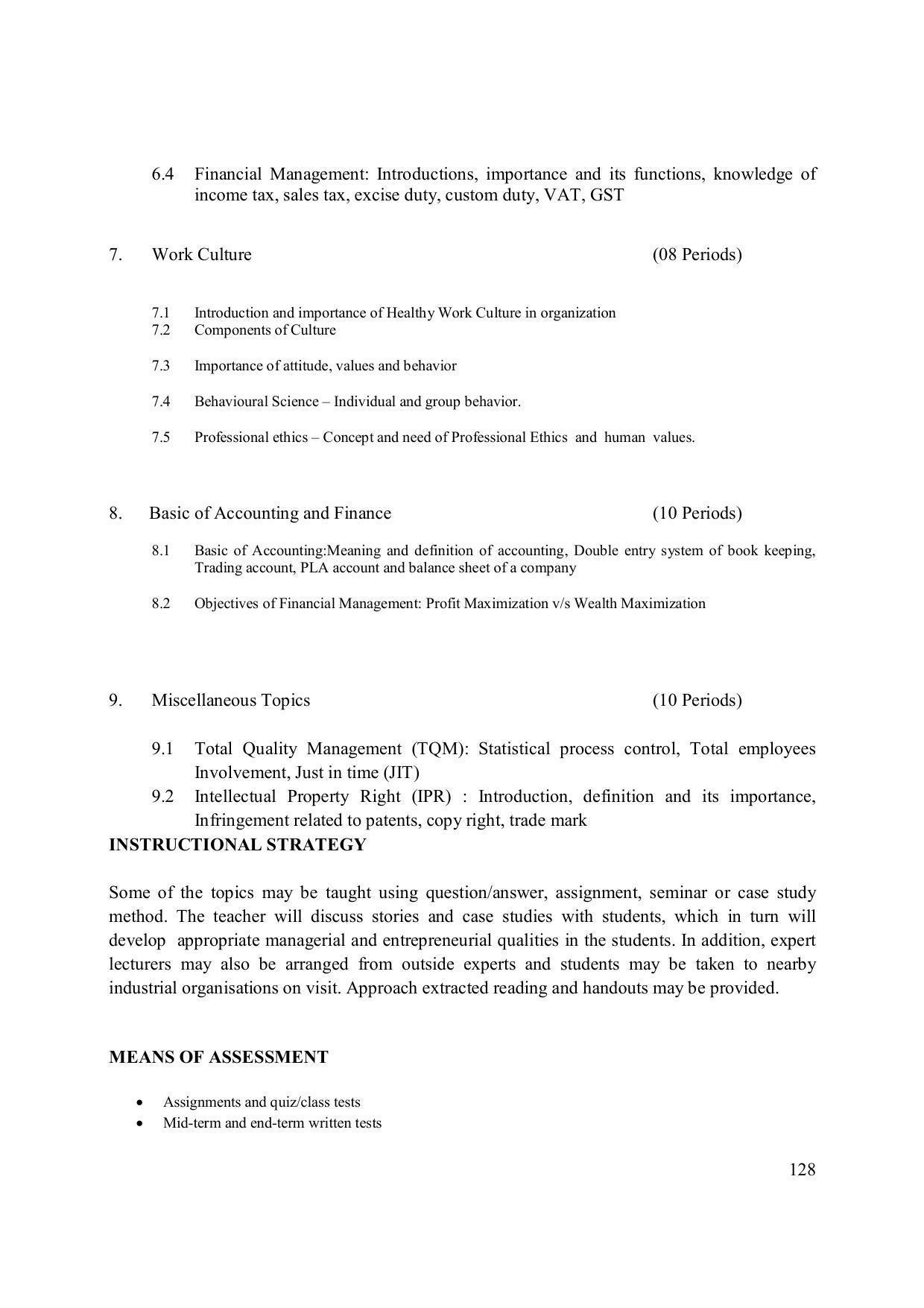 EFFECTIVE FROM JULY 2019-20 - SIX SEMESTER DIPLOMA COURSE IN ELECTRONICS ENGINEERING (ADVANCE MICROPROCESSOR INTERFACE) - Page 133