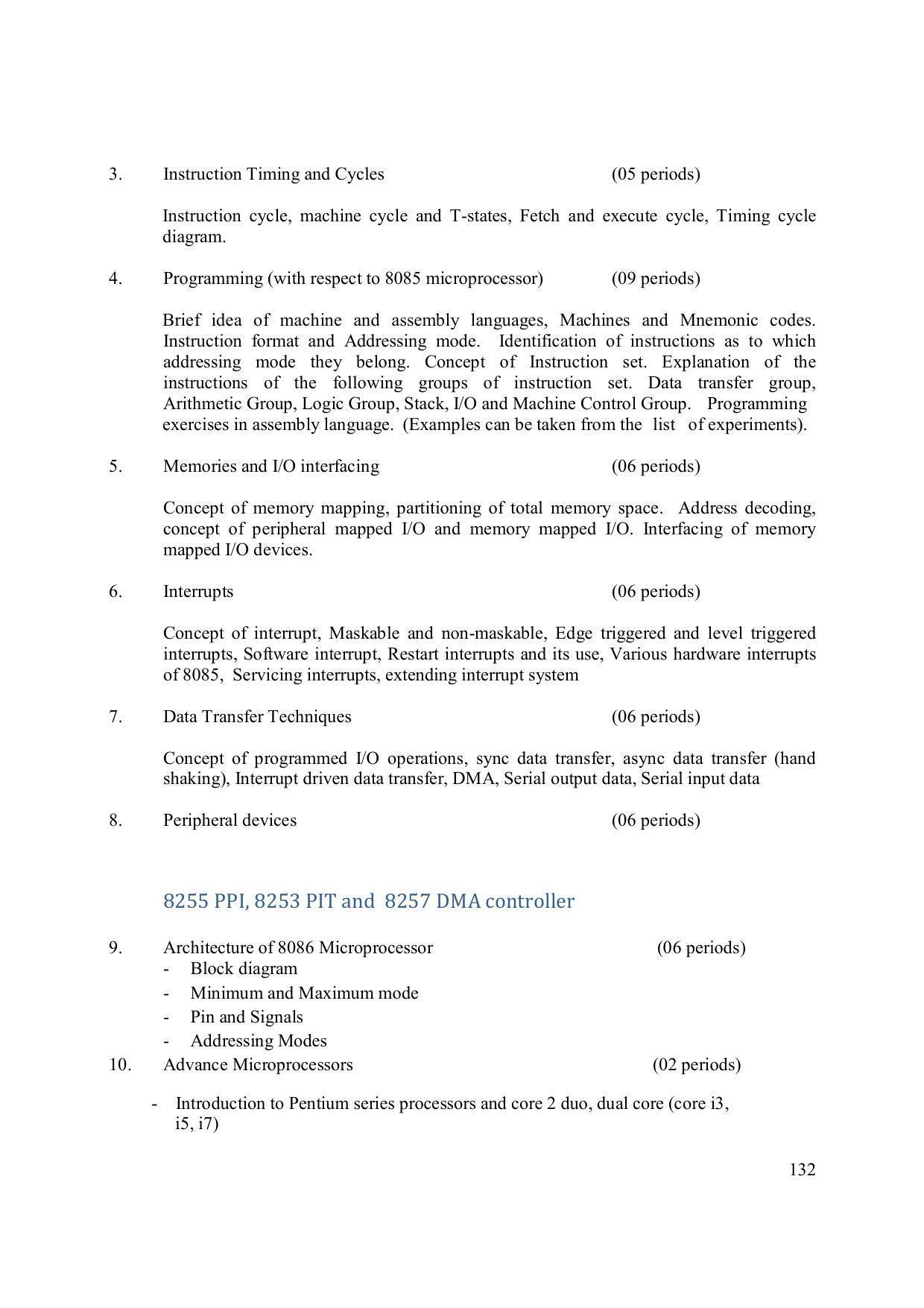 EFFECTIVE FROM JULY 2019-20 - SIX SEMESTER DIPLOMA COURSE IN ELECTRONICS ENGINEERING (ADVANCE MICROPROCESSOR INTERFACE) - Page 137