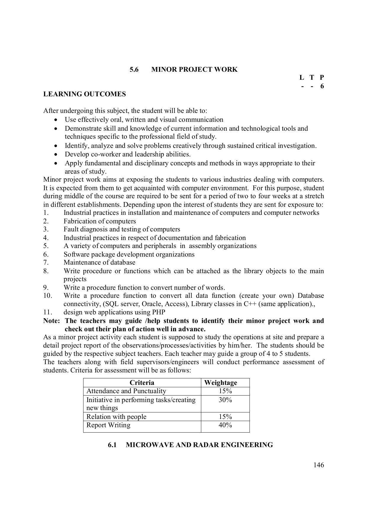 EFFECTIVE FROM JULY 2019-20 - SIX SEMESTER DIPLOMA COURSE IN ELECTRONICS ENGINEERING (ADVANCE MICROPROCESSOR INTERFACE) - Page 151