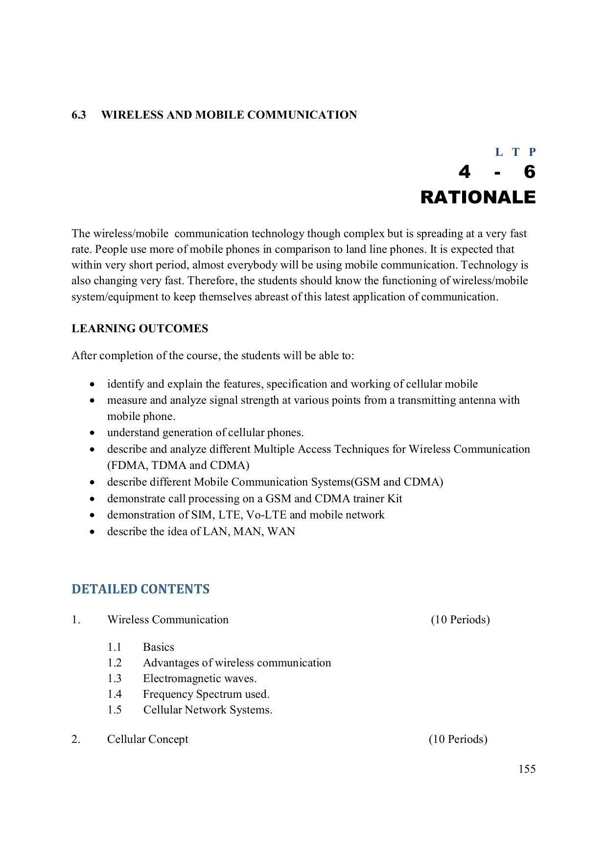 EFFECTIVE FROM JULY 2019-20 - SIX SEMESTER DIPLOMA COURSE IN ELECTRONICS ENGINEERING (ADVANCE MICROPROCESSOR INTERFACE) - Page 160
